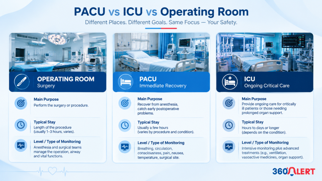PACU vs ICU vs the Operating Room