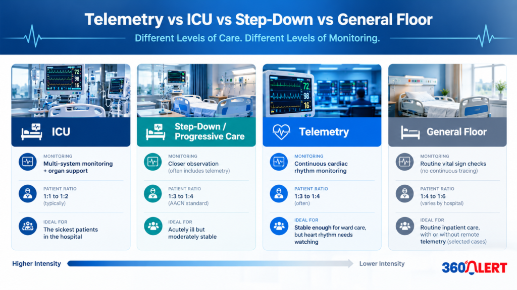 Telemetry vs ICU vs Step-Down vs General Floor