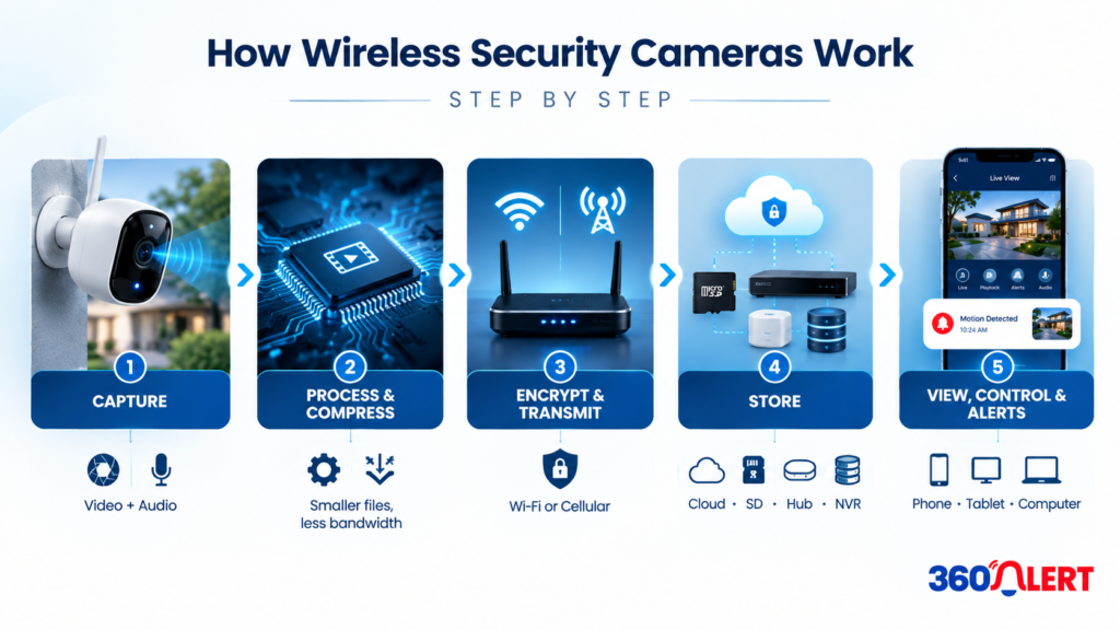 How Wireless Security Cameras Work, Step by Step